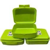 Alpfa – Broodtrommel – Lunchbox – Brooddoos – Set van 3 Stuks – 3 Liter – Groen