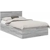 vidaXL Bedframe met hoofdeinde Grijs Sonoma 120 x 190 cm Bewerkt hout