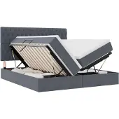vidaXL LED opbergbed met matras Donkergrijs 180 x 200 cm Fluweel