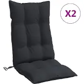 vidaXL Stoelkussens 2 st hoge rug oxford stof zwart