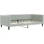 vidaXL Slaapbank 100x190 cm fluweel lichtgrijs
