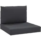 vidaXL Palletkussens 2 st stof zwart