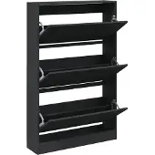 vidaXL Schoenenkast 80x21x125,5 cm bewerkt hout zwart