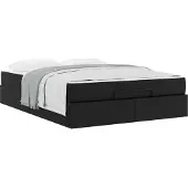 vidaXL bedframe met matras, overig, 2 stuks, zwart, PVC