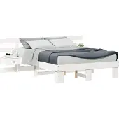 vidaXL Bedframe met hoofdeinde Wit 120 x 200 cm Massief grenenhout