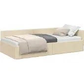 vidaXL Hoek Bed Frame met hoofdeinde Crème 80 cm x 200 cm Stof
