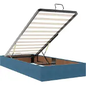 vidaXL Ottoman bed met matras en hoofdeinde, 2 stuks, donkerblauw, fluweel
