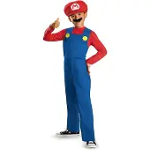 Disguise Super Mario Elevated Fancy Dress Costume Blauw 7-8 Years Kinderen