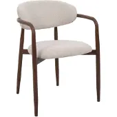 Giga Meubel Eetkamerstoel Alexia met Armleuning Beige/Walnoot