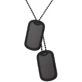 Mendes Dogtag kettinghanger edelstaal Zwart