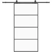 vidaXL Schuifdeur met beslag, zwart, 102,5 x 205 cm, veiligheidsglas