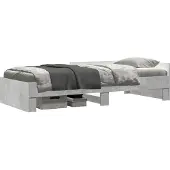 vidaXL Bedframe met Hoofdbord Betongrijs 80 x 200 cm Bewerkt hout