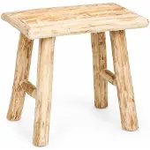 WDMT Houten krukje 34x23x31 cm – natuurhout bijzettafel – compact krukje –