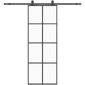 vidaXL Schuifdeur met beslag, zwart, 76x205 cm, veiligheidsglas