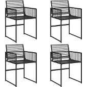vidaXL Tuinstoelen 4 st poly rattan zwart
