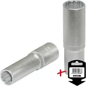 Ks Tools 917.3855-E: 3/8" doornut, 12-kant, lang, 8 mm, met ophangklem