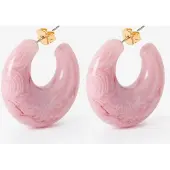 Sissy-Boy Lichtroze resin hoop oorbellen