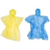 Benson Wegwerp regenponcho - Transparant - Muts - Set van 8 - Geel & Blauw