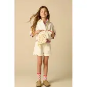 Sissy-Boy Beige crochet bloemen crossbody tas
