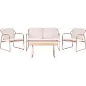 Beliani CALASCIO - Loungeset 4-zits - Lichtbeige - Staal