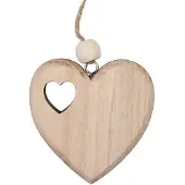 Clayre & Eef Hanger Hart 10x2x10 cm Bruin Hout
