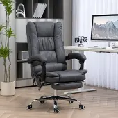 MODFU - Bureaustoel - Massagefunctie En Warmtefunctie - Ergonomisch - Polyester - Donkergrijs