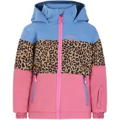 Protest ski-jas Fancy TD blauw/roze/camel Skijack Meisjes Polyester Capuchon - maat 104