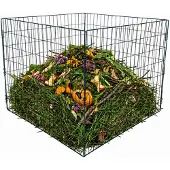 Acaza Compostbak - Bladkorf - 90 x 90 x 70 (L x B x H) cm - Zwart - Groenafval - Tuin - Compostvat - Compost - Compostbak Tuin - Compostbakje
