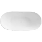 REA - Badkuip- Atena 170 Zwarte Stopkap - Wit - Acryl - 170X73X71Cm