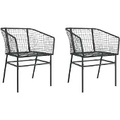 vidaXL Tuinstoelen 2 st poly rattan zwart