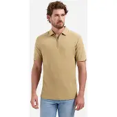 No-excess Polo short sleeve zipper sand