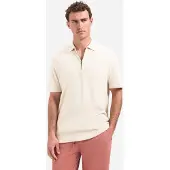 No-excess Polo short sleeve zipper stone