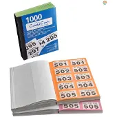 Combicraft nummerbloks 1 tot 1000 - garderobenummers - dubbelnummers - 12 boekjes