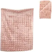 Dijk Natural Collections Deken polyester roze - Plaid polyester 170x130x2cm