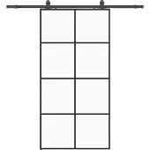 vidaXL Schuifdeur met beslag, zwart, 102,5 x 205 cm, veiligheidsglas