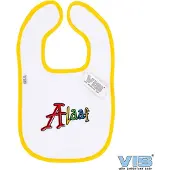 Vib - Slabbetje Luxe velours - Alaaf (Geel-Wit) - Babykleertjes - Slabbetjes - zwangerschap aankondiging - baby aankondiging