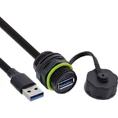 InLine USB-A koppelaar, IP68, afgeschermd, bus naar stekker, 50cm
