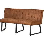 Lizzely Garden & Living Eetkamerbank Menzo ovaal 160cm cognac microvezel ovale eetbank