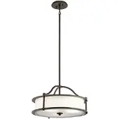 Kichler Elstead Emory hanglamp, E27, 3-voudig, 26 cm, brons