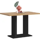 Xonox Eettafel Gustav 1 | Onderstel met kolompoten | Ambachtelijk eikenhout / zwart