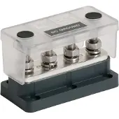 Bep Marine Busbar 4 Studs Zwart,Zilver 500 A