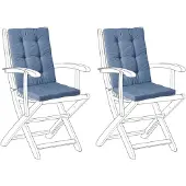 Beliani MAUI PREMIUM - Tuinkussen set 2 stuks - Blauw - Polyester