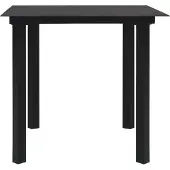 vidaXL Tuintafel 80x80x74 cm staal en glas zwart