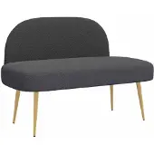 vidaXL Gevuld bankje met rugleuning Donkergrijs 110 x 60 x 76 cm