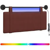 vidaXL Hangend hoofdbord Glanzend Bruin Antiek PU