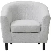 Vente-unique Cabrioletfauteuil in lichtgrijs gemêleerde stof CRISTOBAL