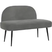 vidaXL Gevuld bankje met rugleuning Donkergrijs 110 x 60 x 76 cm