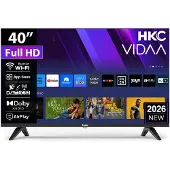 HKC VIDAA Smart TV - LED Full HD - 40 inch/102 cm - AirPlay & Hotelmodus - HDMI x3, USB x2, CI+ - Tripple Tuner DVB-T/T2/S/S2/C - Frameless Design - Geassembleerd in Eindhoven - H40Q1F-V