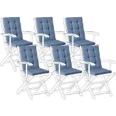 Beliani JAVA/AMANTEA - Tuinkussen set van 6 - Blauw - Polyester