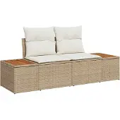 vidaXL Tuinbank Set 8 st 7-Aantal zitplaatsen Beige en Crème